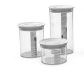 Biesse Set 3 Pcs Plastic round Airtight Storage with Graduated 1.750L , 1 L, and 0.550L-Elmarket-homeappliances